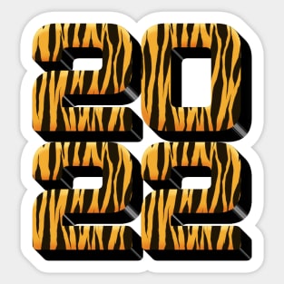 2022 Year of the Tiger Number for Chinese Zodiac Sticker